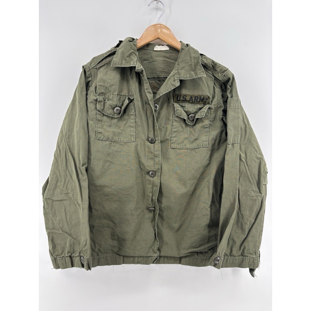 US Army Vietnam Era OG-107 Women Fatigue Shirt Cotton Poplin Ripstop Coat 14